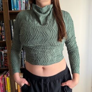 Anthropologie Green Textured Blouse
